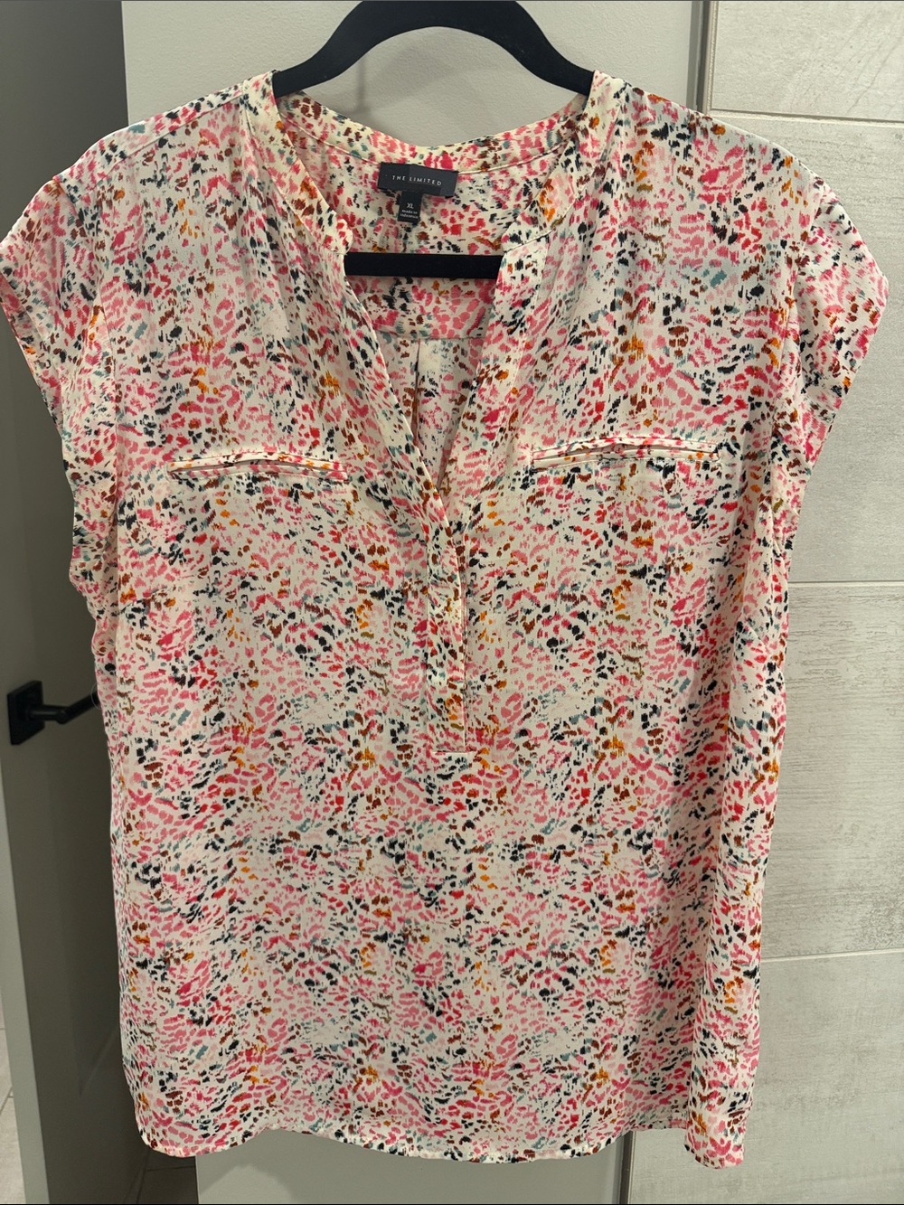 The Limited Printed Cap-Sleeve Blouse